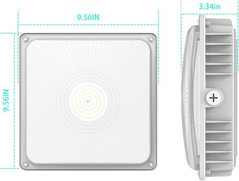 LED Canopy Light Fixture 45W 1 Pack,HID/HPS Replacement, 9.5" x 9.5", LED Shop Light, 5700K, AC100-277V, IP65 Waterproof,Canopy Light Outdoor for Gas Station,Warehouse Light (45W-1Pack) in Saudi Arabia