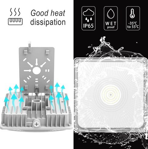 LED Canopy Light Fixture 45W 1 Pack,HID/HPS Replacement, 9.5" x 9.5", LED Shop Light, 5700K, AC100-277V, IP65 Waterproof,Canopy Light Outdoor for Gas Station,Warehouse Light (45W-1Pack) in Saudi Arabia