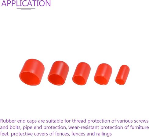 DMiotech 25 Pack 1/4" 3/8" 1/2" 3/4" 7/8" ID White Screw Thread Protectors Rubber End Caps Bolt Covers for Screw Bolt Furniture Pipe in Saudi Arabia