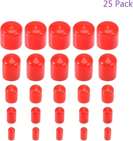 DMiotech 25 Pack 1/4" 3/8" 1/2" 3/4" 7/8" ID White Screw Thread Protectors Rubber End Caps Bolt Covers for Screw Bolt Furniture Pipe in Saudi Arabia