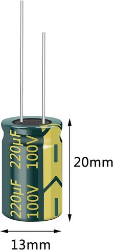 20pcs 35V 220UF Capacitor 8x12mm(0.31x0.47in) High Frequency Aluminum Electrolytic Capacitors for TV, LCD Monitor, Game in Saudi Arabia