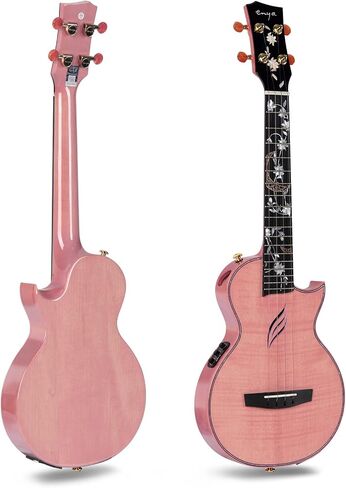 Enya Taimane Moon Signature Tenor Ukulele All Solid Mahogany 26" Black Ukelele with Built-in AcousticPlus Pickup Bundle with Gig Bag and Strap(EUT-Moon BK EQ) in Saudi Arabia