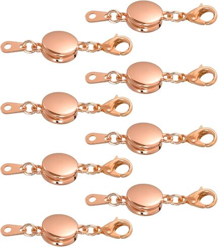 uxcell 8Pcs Jewelry Clasps, Oblate Clasps Locking Closures with Lobster Clasps for Bracelet Necklace DIY Making Wedding Jewelry Accessories (Rose Gold) in Saudi Arabia