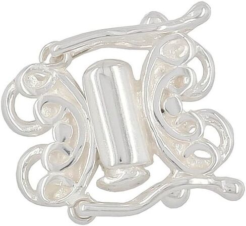Sterling Silver 2-Strand Butterfly Tube Clasp with Secure Lock for DIY Necklace Bracelet, Oxidized Silver in Saudi Arabia