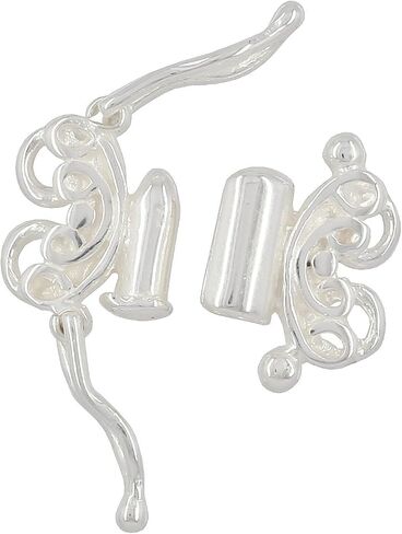Sterling Silver 2-Strand Butterfly Tube Clasp with Secure Lock for DIY Necklace Bracelet, Oxidized Silver in Saudi Arabia
