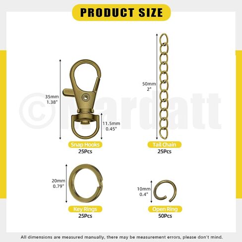 Mardatt 321Pcs 4 Colors Keychain Making Kit, Lobster Claw Clasp Lanyard Snap Hooks and Keychain Rings, Jump Rings, Chain Extenders, Split Ring Pliers for Key Chain Jewelry Making DIY Crafts in Kuwait