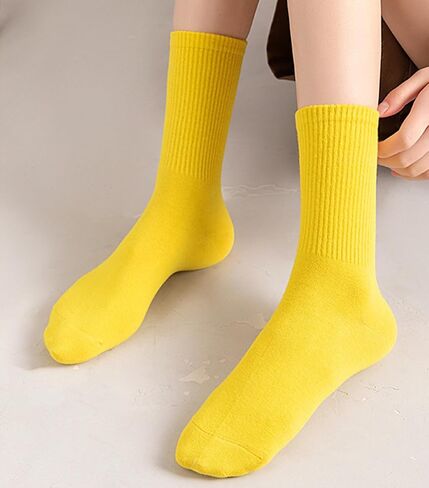 Remorty Womens Colorful Basic Sock -Unique Knit Cotton Crew Socks 3 Pack in Saudi Arabia