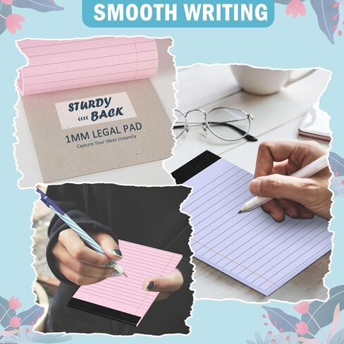 12 PCS 4" x 6" Small Legal Pad College Ruled Lined Mini Legal Pad 80 GSM Pastel Colored Memo Notepad 30 Sheets Memo & Scratch Notepad for Home Office School Work Business To Do List Grocery List in Saudi Arabia