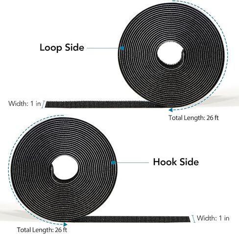 Double Sided Hook and Loop Tape 2 in x 26 ft, Nylon Hook and Loop Strips, Strong Sticky Back Picture Hanging Strips, Reusable Self-Gripping Straps with Adhesive for Home/School/Office Use (White) in Saudi Arabia