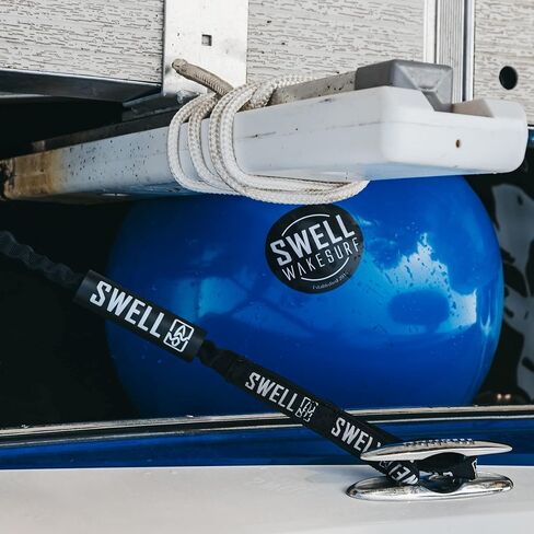 SWELL Wakesurf - Bungee Dock Line 6 Ft. - Adjustable Length Webbing, Shock Absorbing Cord Protection Boat Tie Fender Rope in Saudi Arabia