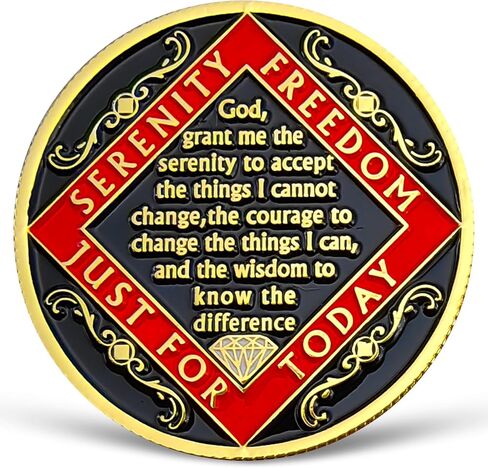 Phoenix 1 Year NA Medallion Just for Today Recovery Chip with Serenity Prayer NA AA Sobriety Coin One Year Narcotics Anonymous Gifts for Men Women Celebrating Clean and Sober Living in Saudi Arabia