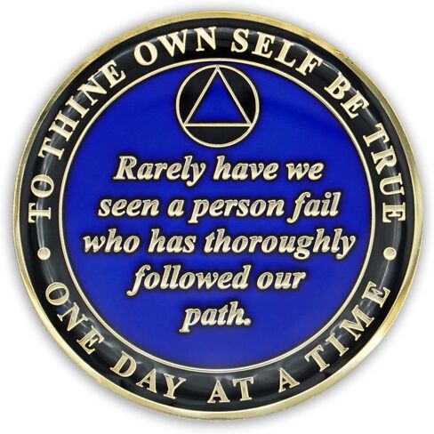 5 Year Sobriety Coin | Founders Triplate AA Chip | Celebrate Recovery Anniversary Token | Alcoholics Anonymous Gift (Blue) in Kuwait