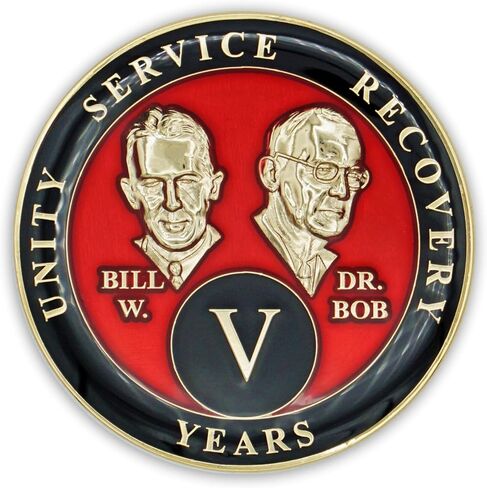 5 Year Sobriety Coin | Founders Triplate AA Chip | Celebrate Recovery Anniversary Token | Alcoholics Anonymous Gift (Blue) in Kuwait