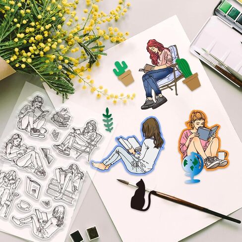 GLOBLELAND Flower Fairy Clear Stamps Butterfly Fairy Silicone Clear Stamp Spring Flower and Plant Transparent Stamps for DIY Scrapbooking and Cards Making Photo Album Journal 6.3x4.33inch in Kuwait