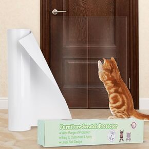 Cat Couch Protector, Anti Cat Scratch Furniture Protector Flexible Clear Shield Cover, Door Window Wall Couch Guard for Pets Heavy Duty Deterrent Tape, 157 in X 10.4 in
