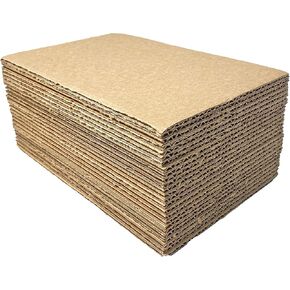 Corrugated Cardboard Filler Insert Sheet Pads 1/8" Thick - 9 x 6 Inches for Packing, mailing, and Crafts - 25 Pack