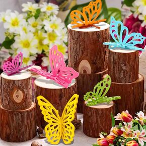 6 Set Butterfly Centerpieces for Tables Spring Butterfly Party Decorations - 12pcs 3D Wooden Butterfly Table Toppers Centerpieces for Spring Summer Butterfly Themed Party Favors Supplies Home Decor