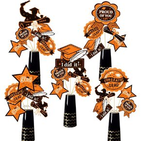 زخارف حفل التخرج البرتقالي الأسود 2025/UTK Orange Table Table Decorations Orange Table Grad Centerpieces-24pcs Orange Black Graduatiosn Classs of 2025 Table Topper