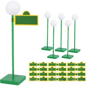 6 PCS 8 '' 'street sign lamp post post post inction wooden lamp post with 24 street party sign stickers 3d ball lape street sign props for friends decortations city road theme decoration party