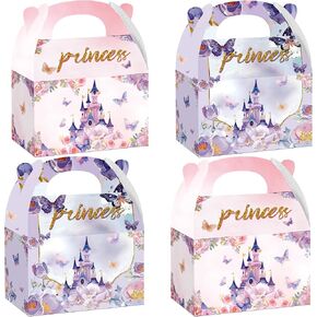 W Wintming 12 PCS Princess Party Favor Boxes ، صناديق هدايا Little Princess Birthday Castle ، للحلوى ، الوجبات الخفيفة ، Goodie ، عيد ميلاد ، حفلات زفاف ، لوازم الديكور الحفلات ، صناديق علاج الجملون