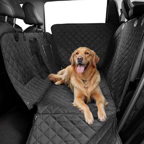 PAWANDER DOG CAR AMMOCK FOR BACKSEATER - مقعد مضاد للماء ، مقعد أليف غير قابل للانزلاق مع حماية من الباب المعزز ، سيارات الدفع الرباعي/الشاحنة/سيدان الشاملة ، قابلة للغسل (أسود)