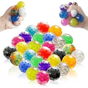 28pcs كرات الإجهاد الملونة | ألعاب اسفنجي تململ للبالغين | ضغط كرات بلوك سائبة | حشو سلة عيد الفصح ، تململ جائزة الفصول الدراسية تفضل الألعاب