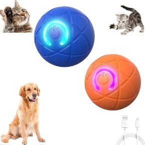 2pcs ألعاب الكرة الهز ، كرة كذبة للحيوانات الأليفة ، كرات الكلاب التفاعلية ، لعبة تهتز للكلاب ، مناسبة لجميع الكلاب (Orange + Blue