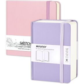 5 "× 5" 58 SHOETS 150 GSM Art Sketchbook و 3.5 "x5.5" 200 Sheets 105 GSM Art Sketchbook. الوردي تارو الأرجواني