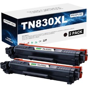 خرطوشة TN830XL ​​المتوافقة مع الأخ TN830XL ​​TN830 TN-830 خرطوشة الحبر لطابعة Brother HL-L2460DW DCP-L2640DW HL-L2480DW HL-L2400D HL-L2405W MFC-L2820DW ، 2 Black.
