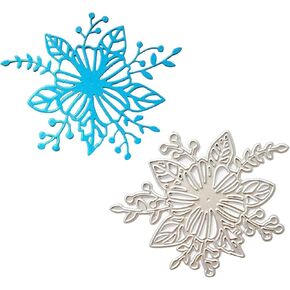 Silver Metal Die Cuts Pretty Flower Embossing Stencil Cutting Dies for Card Making Scrapbooking Paper Craft DIY Template Mold Metal Die Scrapbooking Cuts Christmas Die-Cutting and Embossing