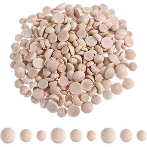 300 PCS Half Wood Balls, 3 Sizes 10/12/15mm Natural Unfinished Wood Balls Mini Half Round Wood Beads Wooden Half Sphere Split Smooth Hemisphere Beads for DIY Paint Art Crafts Decoration