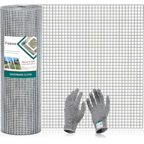 36'' x 100' Hardware Cloth 1/4 inch Square Openings - 23 Gauge Hot-Dipped Galvanized Wire mesh Welded cage Wire Rolls, Great for Flower beds Chicken Coop Rabbits Animal Enclosure