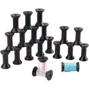 Adhandmaker 20 pcs خشب الخشبية الفارغة ، 1.9 بوصة التخزينات الخيط الفارغة ، وكرات النسيج الأسلاك للتطريز وآلات الخياطة الفنون الحرف الخيط الحبل خيوط الشريط