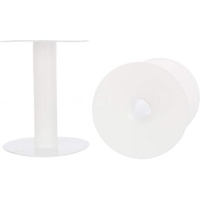 CleverDelights Plastic Spools - 4 3/8" x 3 5/8" - White - 8 Pack