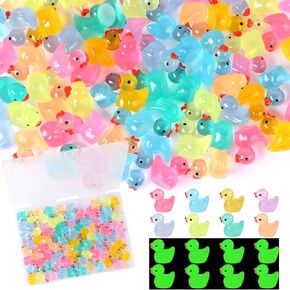 evermarket 80 pcs البط الصغير للحرف اليومية ميني راتنج ميني البط دمية مصغرة للحيوانات الصغيرة للسيارة جنية حديقة المناظر الطبيعية الدقيقة (بطة)