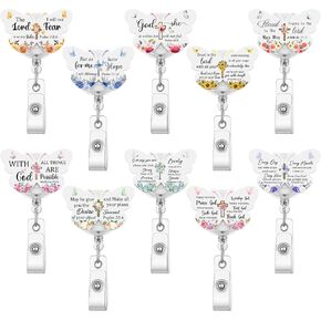30 Pcs Mental Health Awareness Badge Reel Mental Health Retractable Acrylic Name ID Clip Badges Mental Health Therapist Clip Holder for Mental Health Month Gift