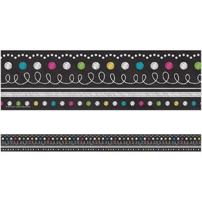 Teacher Created Resources Chalkboard Brights Straight Border Trim (5619)