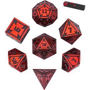 مجموعة DND Metal DND Metal Udixi RPG ، 7pcs polyhedral dice set d & d مجموعة rpg فريدة من نوعها ، مع صندوق هدايا معدنية ، لألعاب الأدوار وألعاب الأدوار Dragons ولعبة الطاولة (Silver)