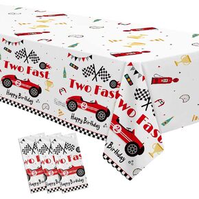 اثنان من زخارف عيد الميلاد السريع المائدة المائدة - Red Race Car 2nd Supplies Supplies Supplies Cover ، واثنان سريعان لزخارف عيد ميلاد فضوليين | 3 أجهزة كمبيوتر (54 بوصة × 108in)