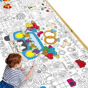 ملصق تلوين عملاق زفاف كبير متعدد الاستخدامات رسم ورقة ألوان مائدة مائدة مائدة DIY ملصقات لعبة Maze Game Cover Cover Kids Art Crafts Mat Home Classroom Party Supplies