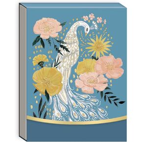 Punch Studio Spring Garden Peacock, Mini Pocket Notepad, 75 Pages (50491)
