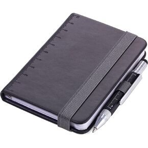 Troika NPP25/BK Black A7 Notebook - 128 Sheets, Black, Monotone, A7, Imitation Leather, 1 Pocket