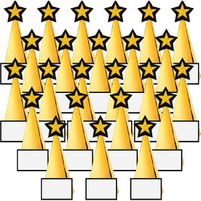Chunful 24 DIY Craft Paper Gift Funny Star Trophy Award Decorts مع بطاقة فارغة وشعرت بجائزة مكافآت التخرج لرياض الأطفال ما قبل المدرسة