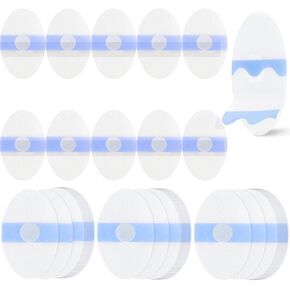 Whaline 60Pcs Silicone Ear Patch with Cotton Core Soft Comfortable Ear Covers Waterproof Ear Protector Self-Adhesive Shower Ear Stickers for Bath Swimming Surfing Snorkeling Water Sport(Blue)