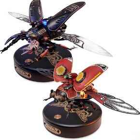 ROKR 3D Metal Puzzle للبالغين حزمة نموذج الحشرات - Beetle Beetle & Stage Beetle ، بناء مجموعة هدية فريدة من نوعها للبنين الفتيات عائلة