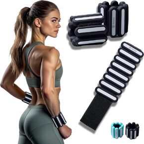 Wrist & Ankle Weights - Set of 2 (1LB each), Strength Training, Adjustable Bands for Women & Men for Workouts, Gym, Walking, Dancing, Yoga, Pilates, Aerobics and more