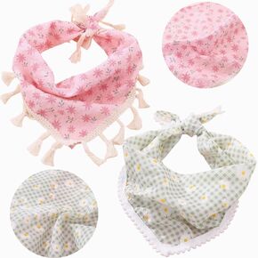 2pcs الربيع الصيفي الكلب bandanas daisy زهرة الوشاحات جرو قابلة للتعديل باندانا مثلث المرايل القابلة للغسل مناديل للكلاب الصغيرة المتوسطة القطة