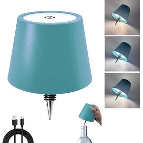 Wireless Bottle Lamp Kit - 2025 New Rechargeable LED Wine/Liquor Bottle Light with Shade, DIY Whiskey Bottle Lamp Maker for Home Bar, Wedding, Party Decor (Navy Blue, 1PC)