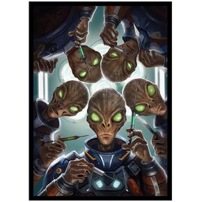 Fantasy North - The Abduction - 100 Smooth Matte Trading Card Sleeves - Aliens - يناسب Magic MTG Commander Pokemon وغيرها