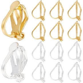 Sunnyclue 1 Box 100pcs 2 Colours Gold arring arrings clip clip back silver loop brass clip-on on on onring sepondents with post for are aries arex morning arring espring supplies women